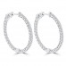 1.65 ct Ladies Round Cut Diamond Hoop Earrings In 14 Kt White Gold 1.65 ct Ladies Round Cut Diamond Hoop Earrings In 14 Kt White Gold